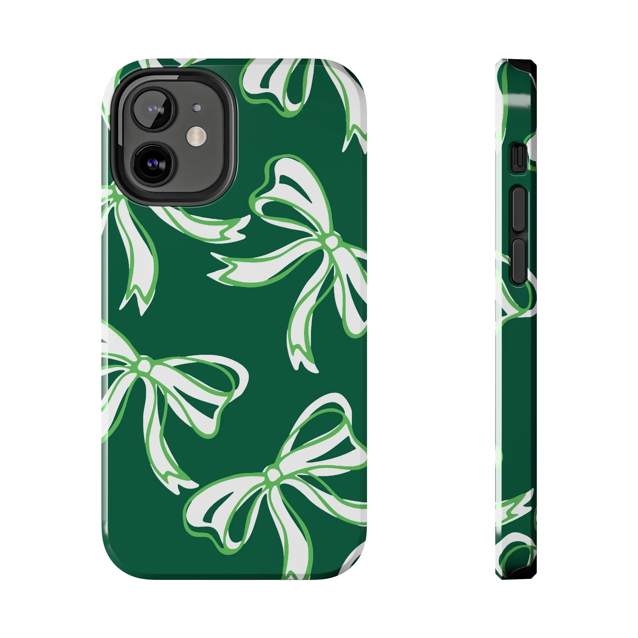 Trendy Bow Phone Case, Bow Phone Case, - Binghamton, BING, Bearcats, green and white