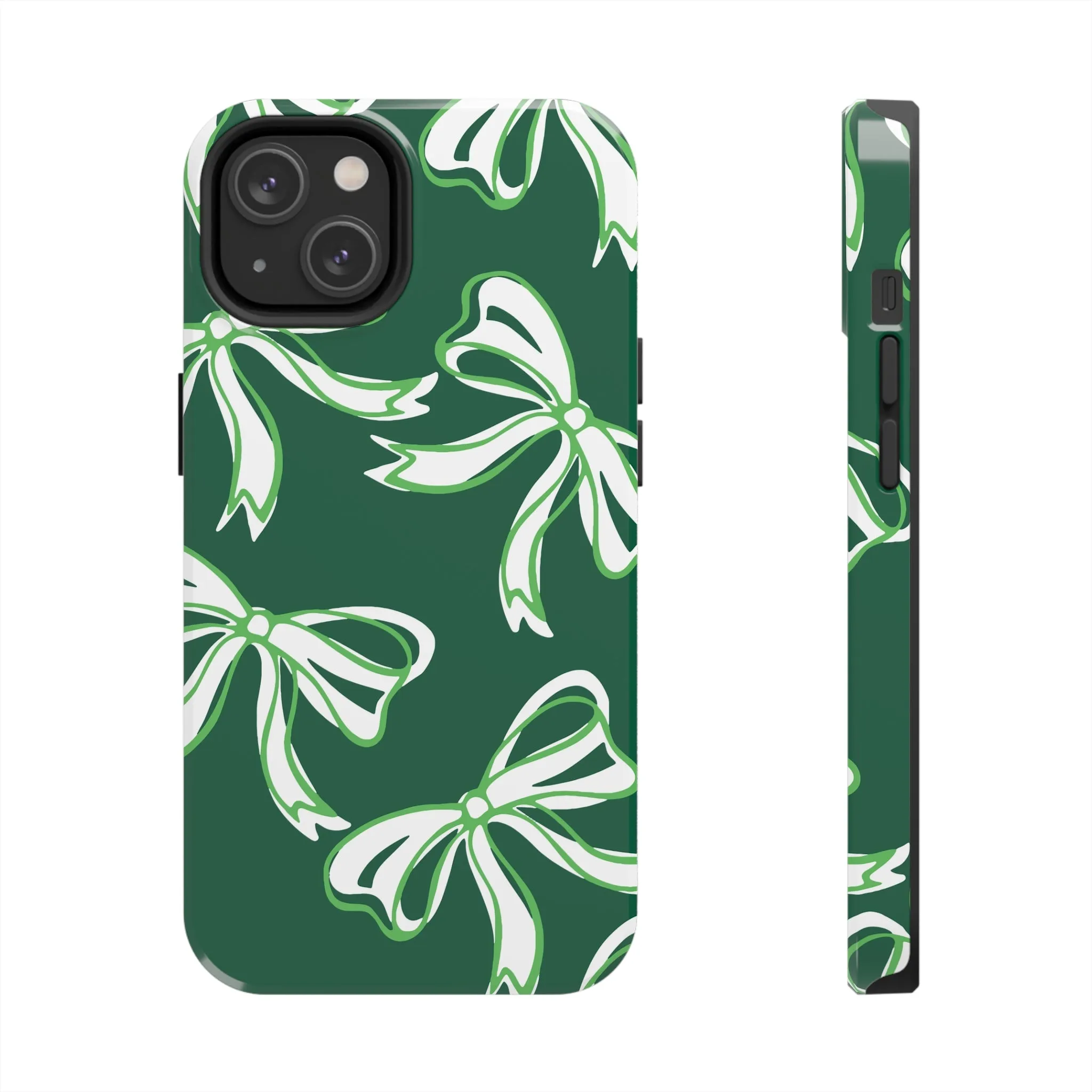 Trendy Bow Phone Case, Bow Phone Case, - Binghamton, BING, Bearcats, green and white