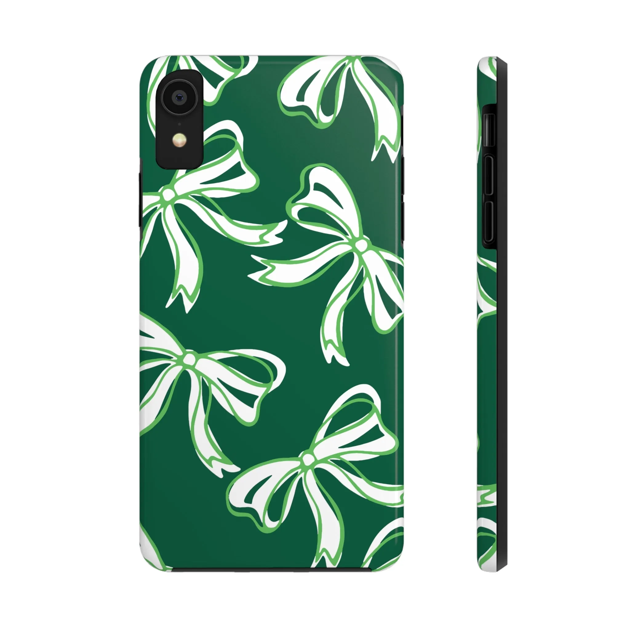 Trendy Bow Phone Case, Bow Phone Case, - Binghamton, BING, Bearcats, green and white