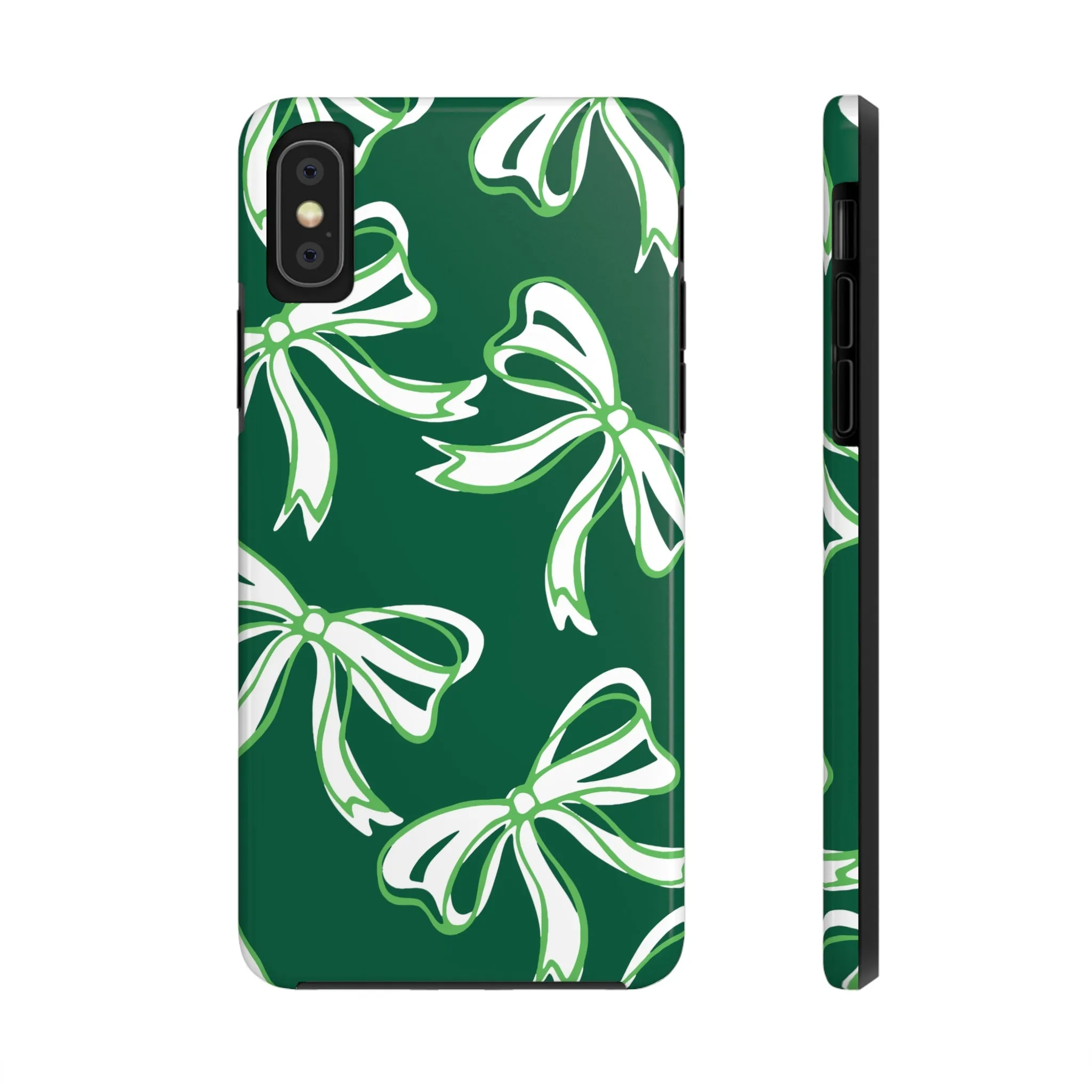 Trendy Bow Phone Case, Bow Phone Case, - Binghamton, BING, Bearcats, green and white