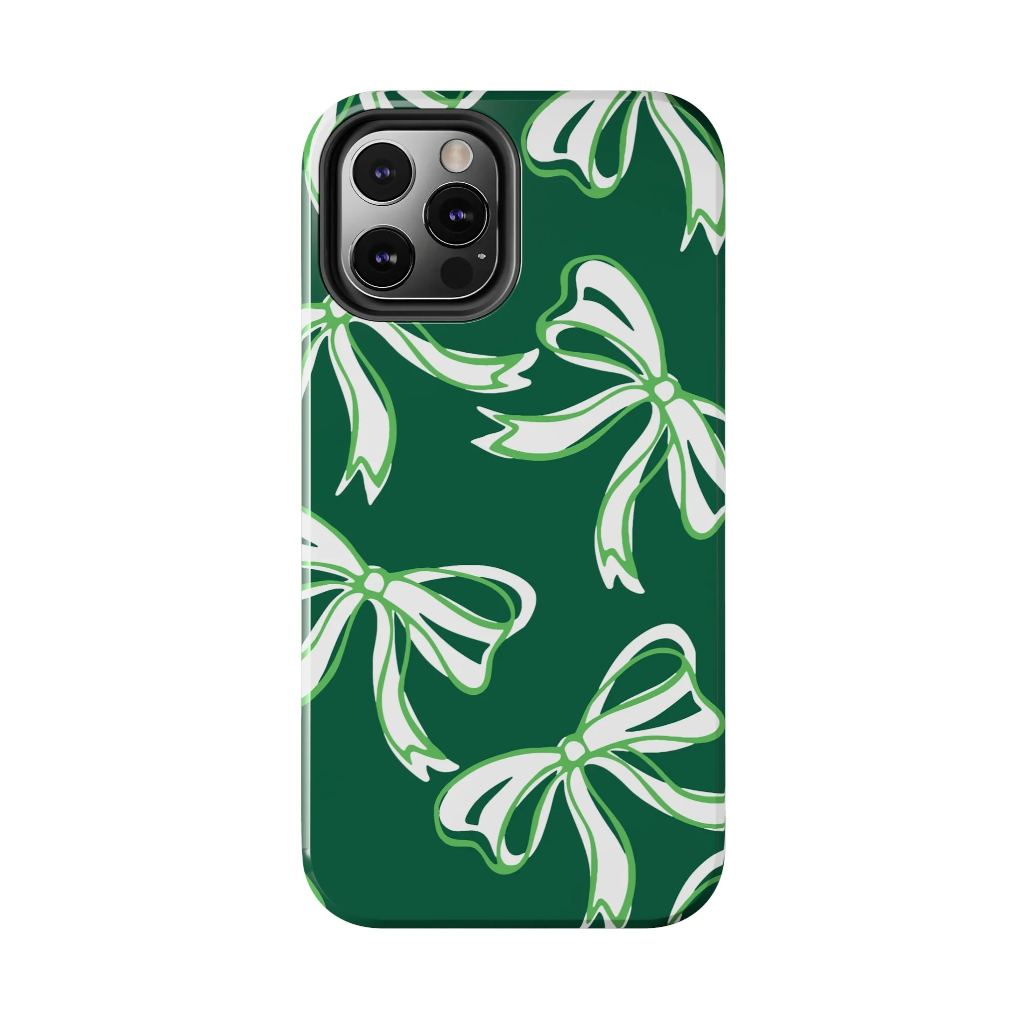 Trendy Bow Phone Case, Bow Phone Case, - Binghamton, BING, Bearcats, green and white