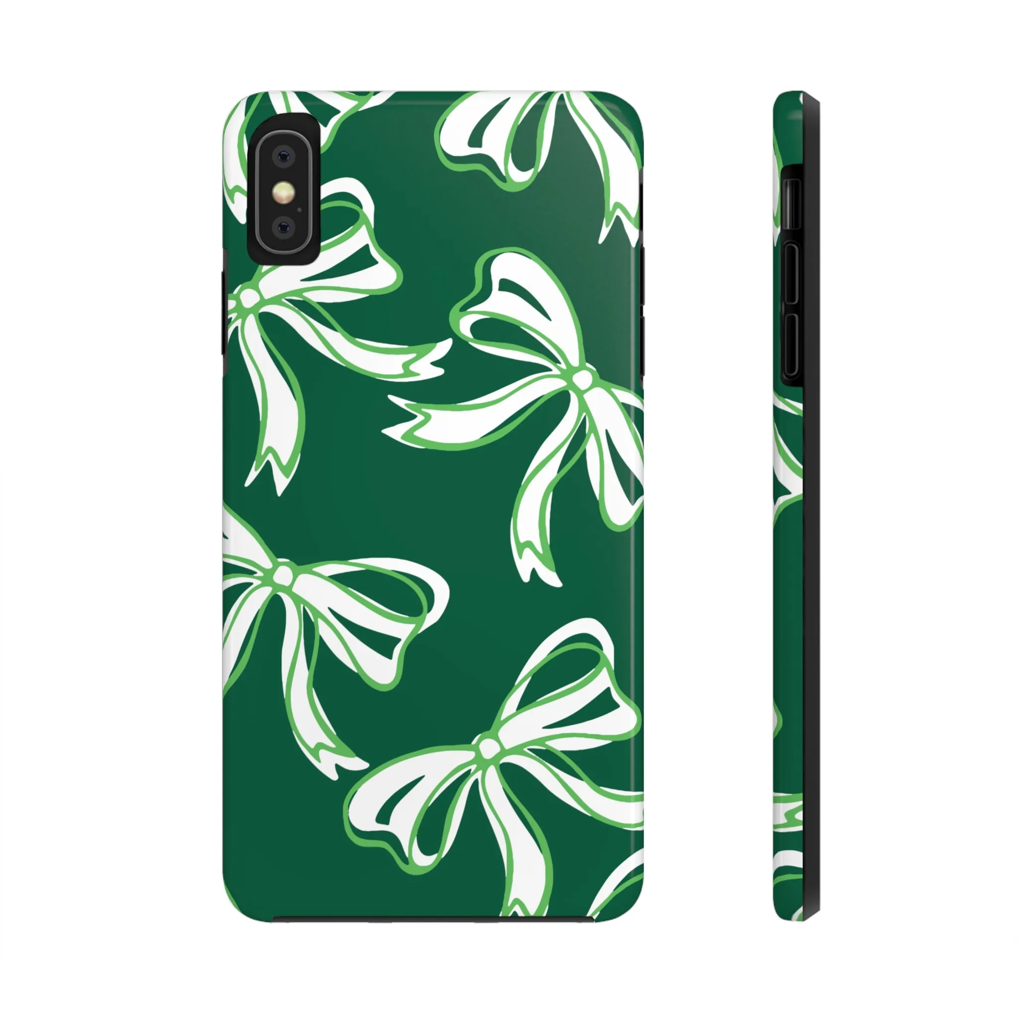 Trendy Bow Phone Case, Bow Phone Case, - Binghamton, BING, Bearcats, green and white