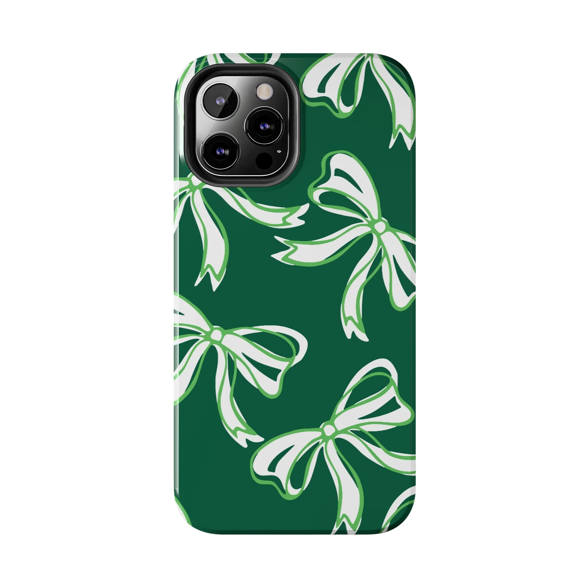 Trendy Bow Phone Case, Bow Phone Case, - Binghamton, BING, Bearcats, green and white