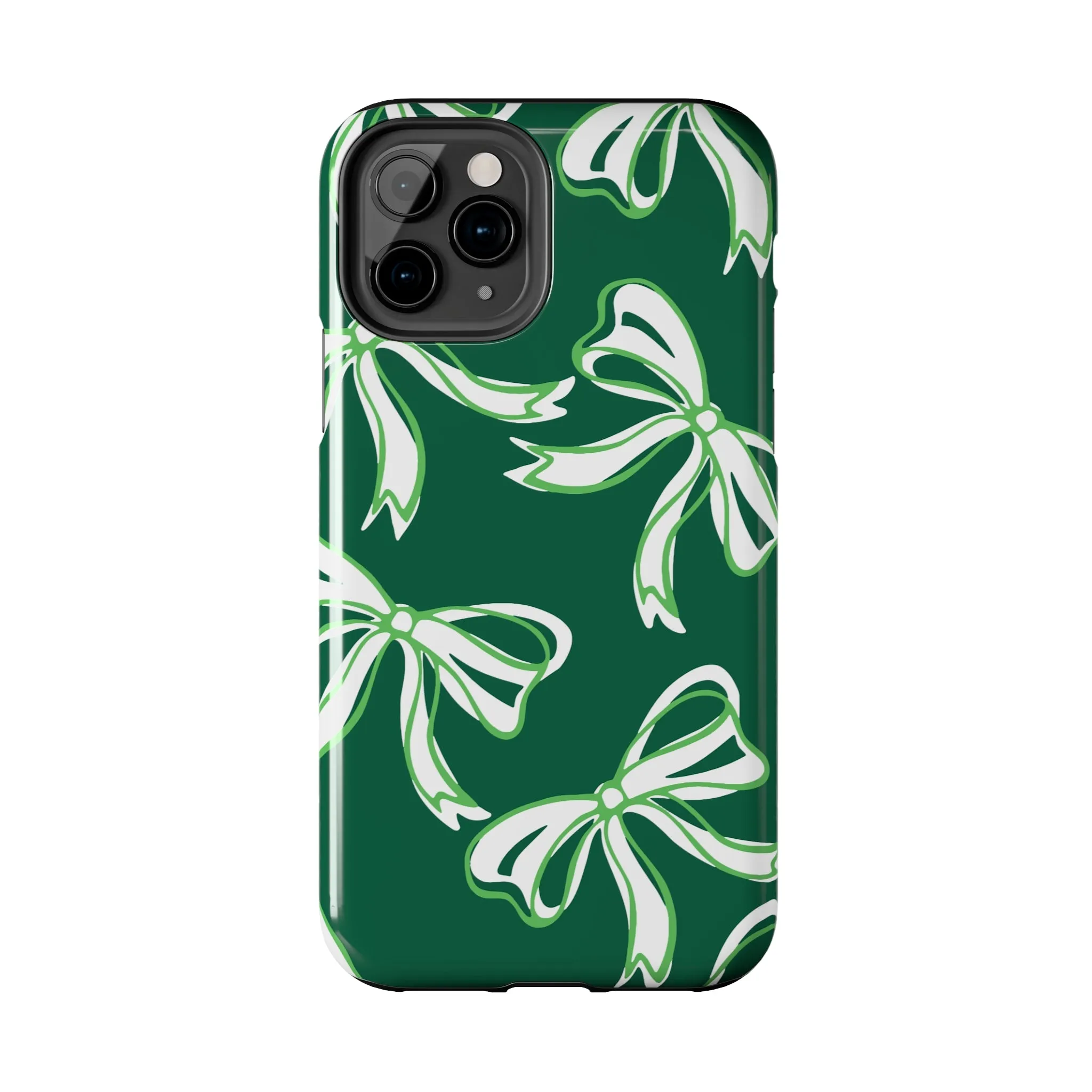 Trendy Bow Phone Case, Bow Phone Case, - Binghamton, BING, Bearcats, green and white