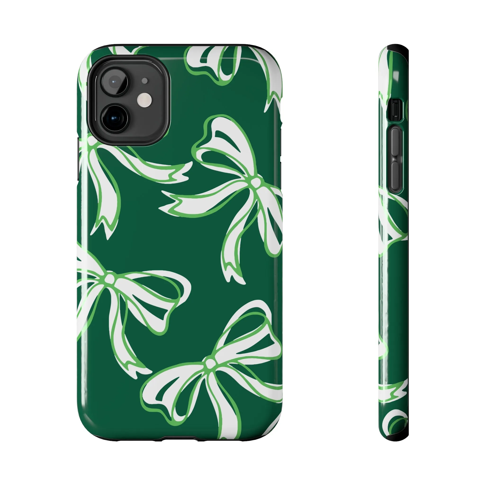 Trendy Bow Phone Case, Bow Phone Case, - Binghamton, BING, Bearcats, green and white