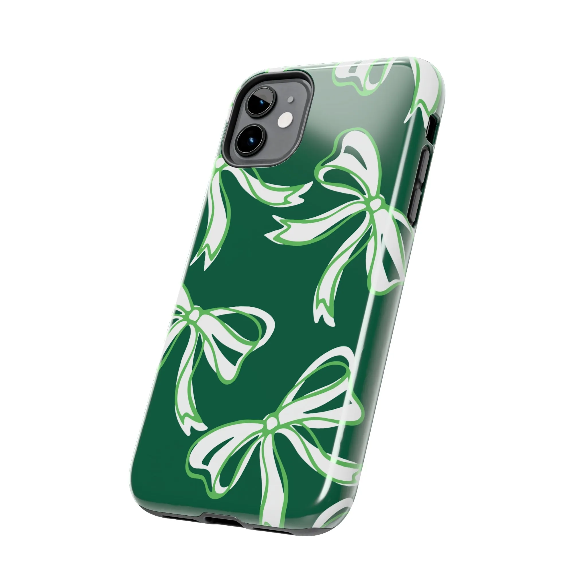 Trendy Bow Phone Case, Bow Phone Case, - Binghamton, BING, Bearcats, green and white