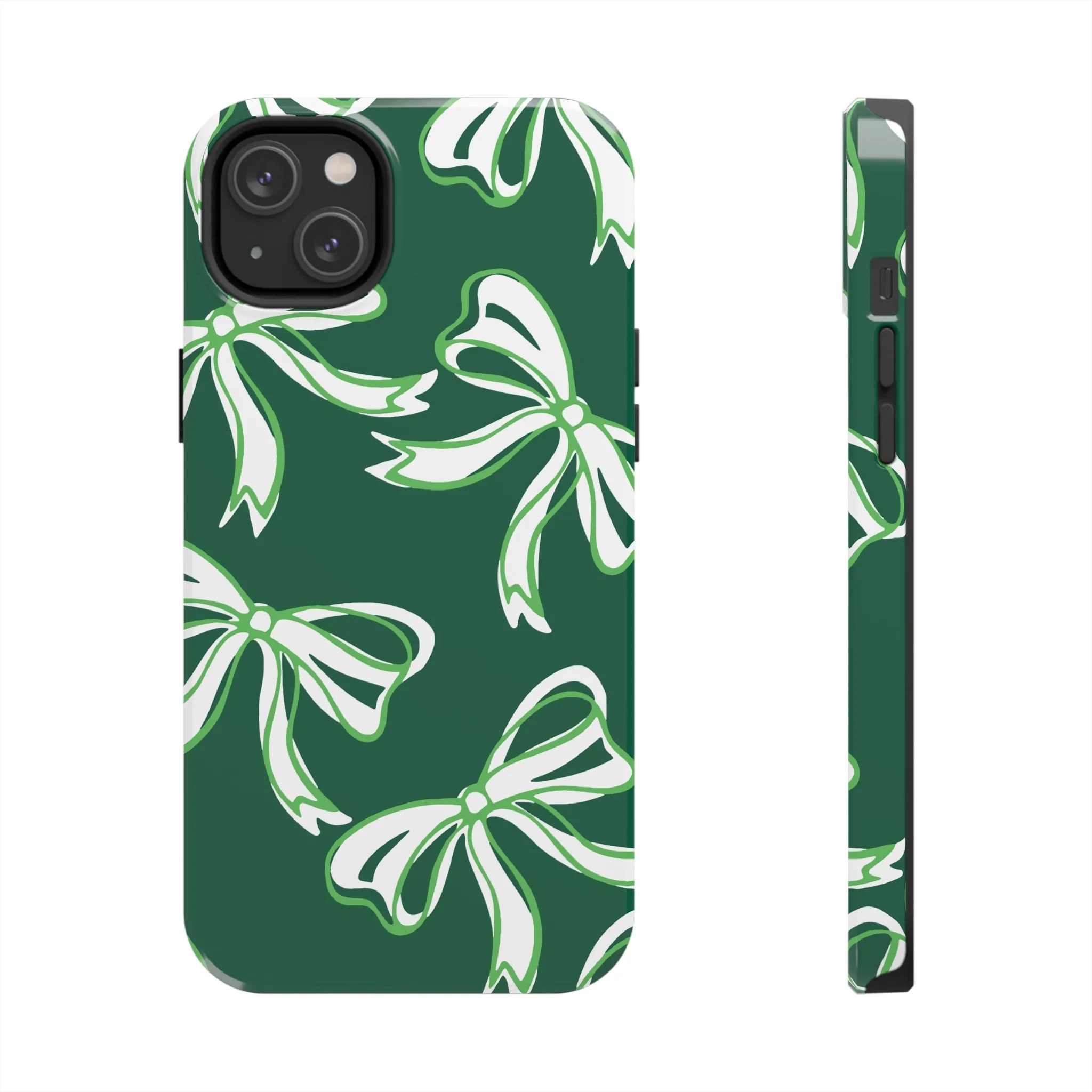 Trendy Bow Phone Case, Bow Phone Case, - Binghamton, BING, Bearcats, green and white