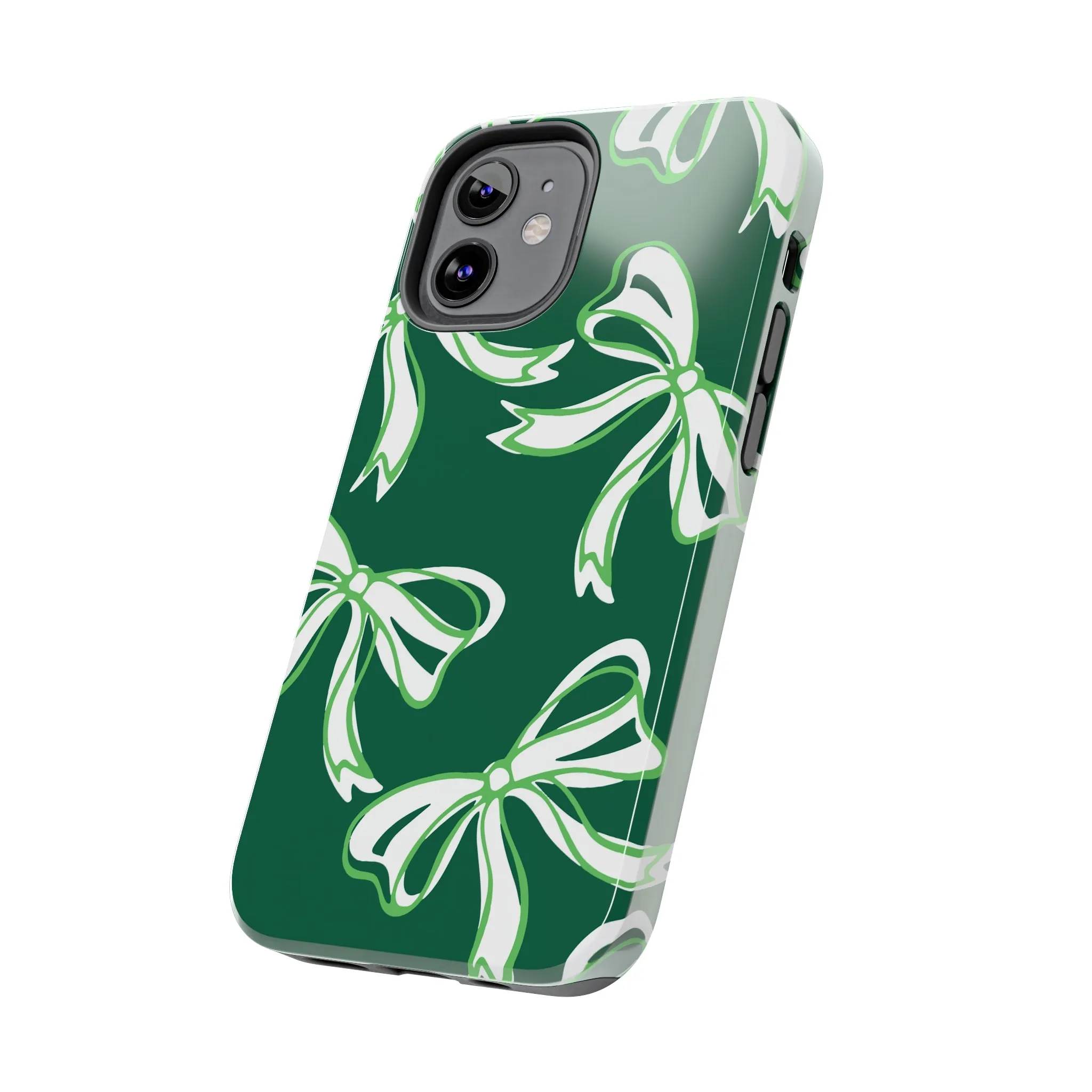 Trendy Bow Phone Case, Bow Phone Case, - Binghamton, BING, Bearcats, green and white