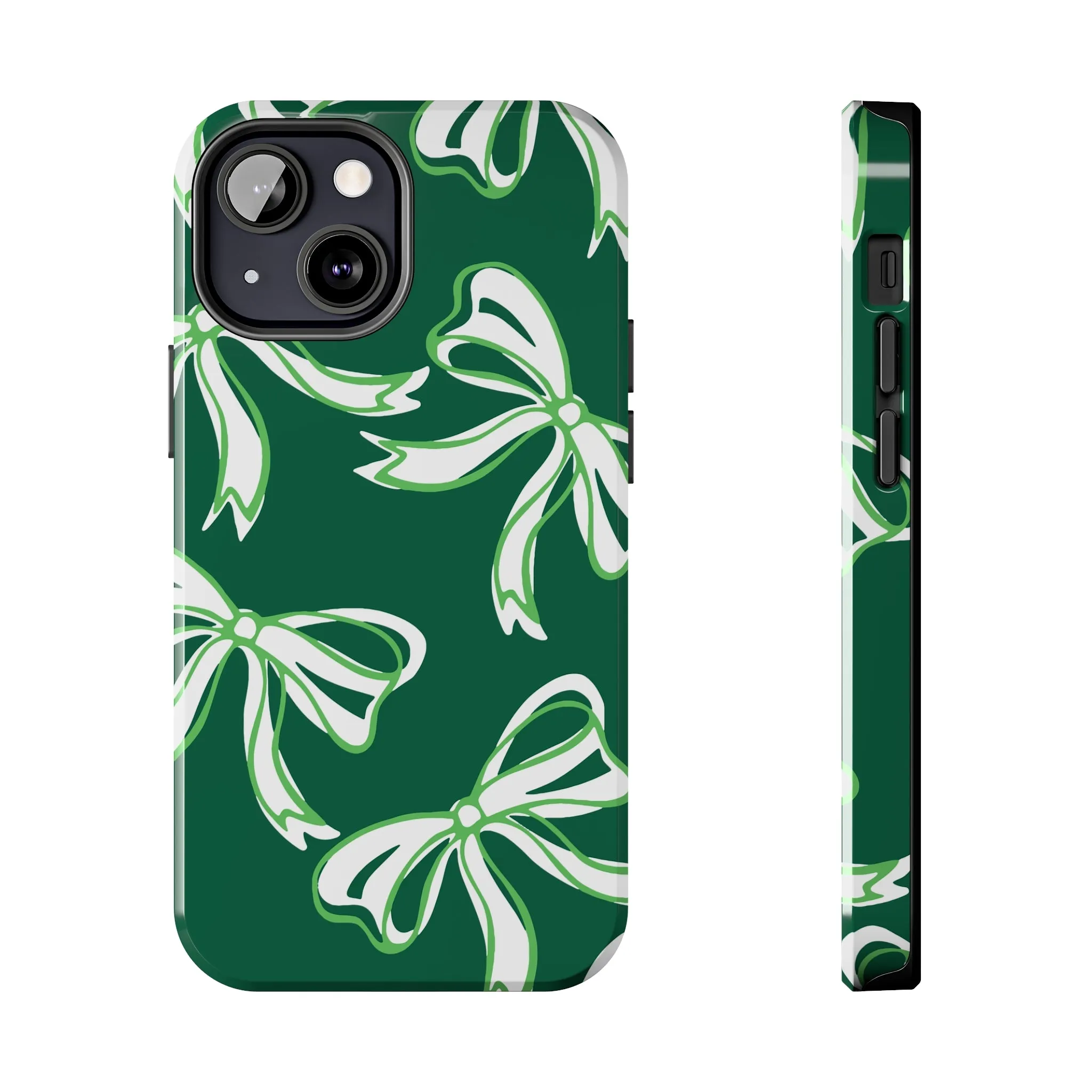 Trendy Bow Phone Case, Bow Phone Case, - Binghamton, BING, Bearcats, green and white