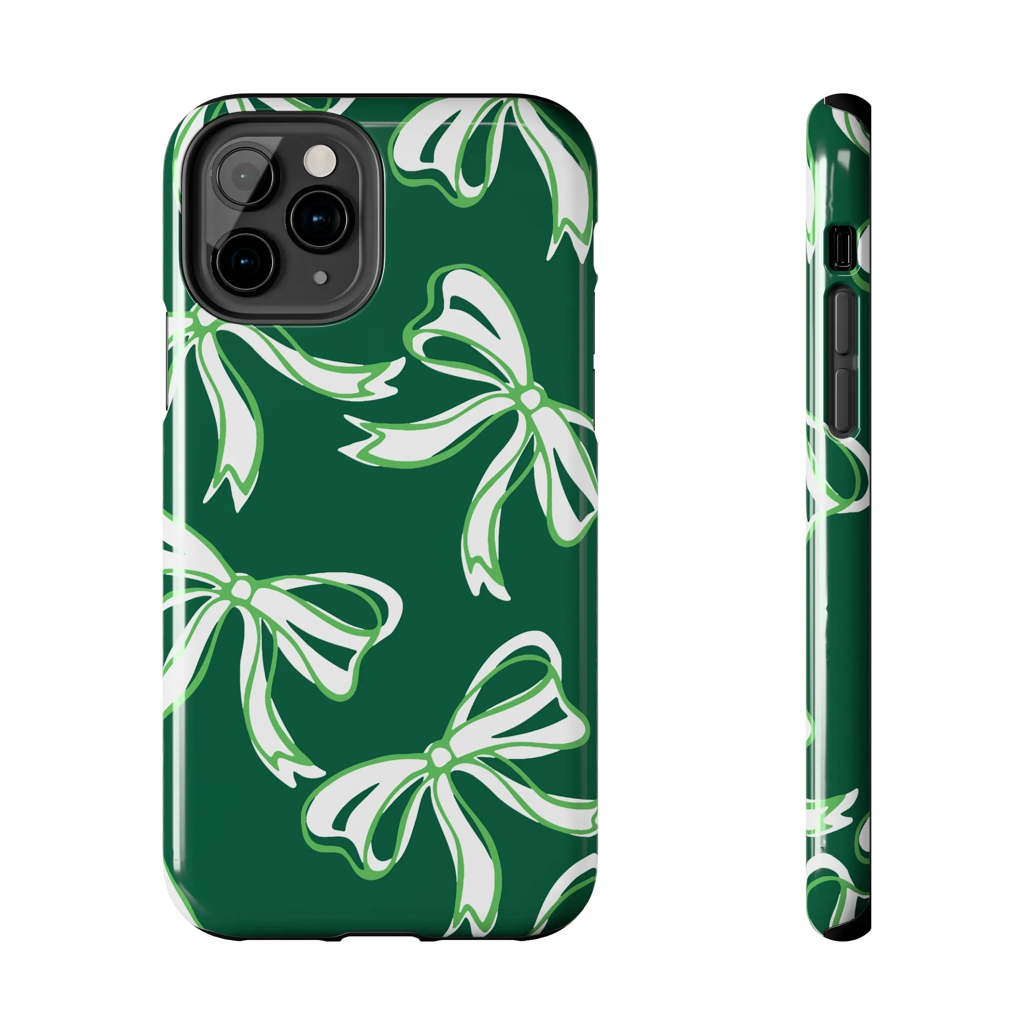 Trendy Bow Phone Case, Bow Phone Case, - Binghamton, BING, Bearcats, green and white