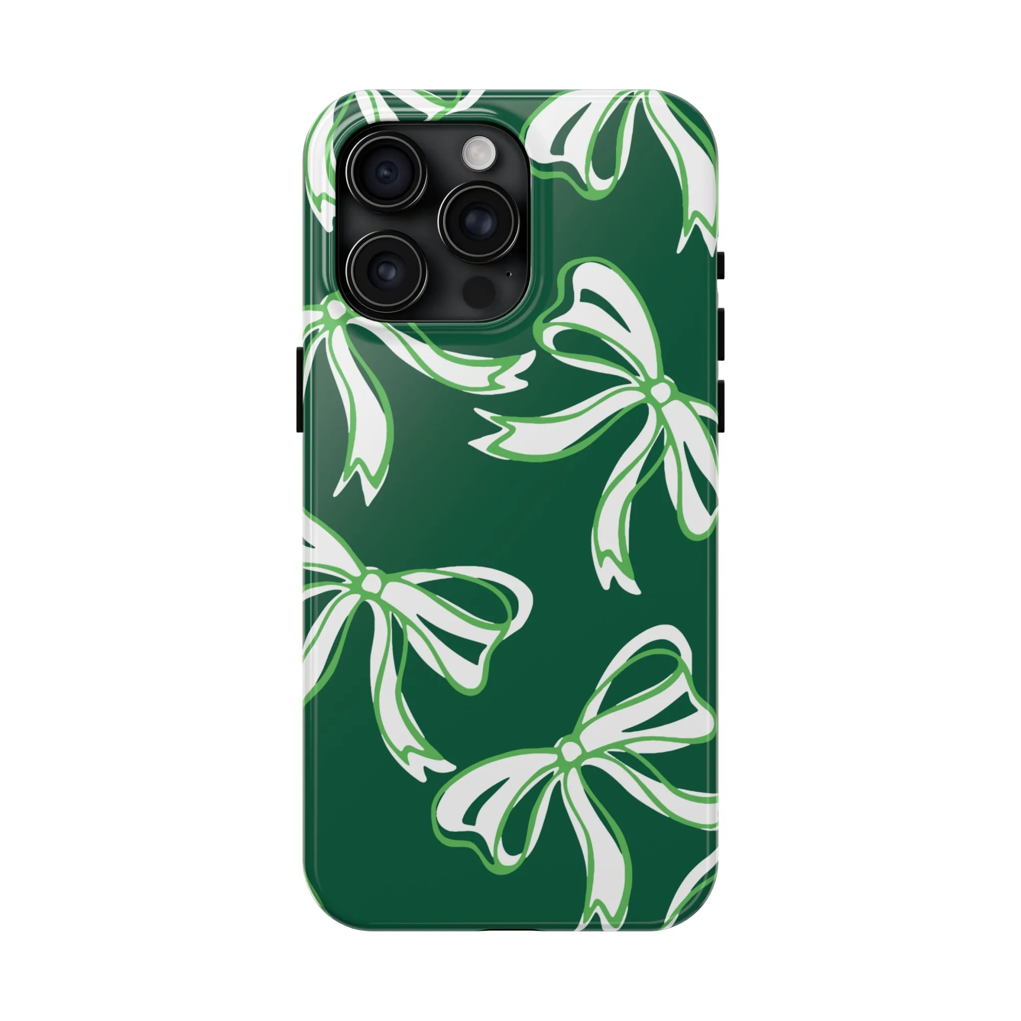 Trendy Bow Phone Case, Bow Phone Case, - Binghamton, BING, Bearcats, green and white