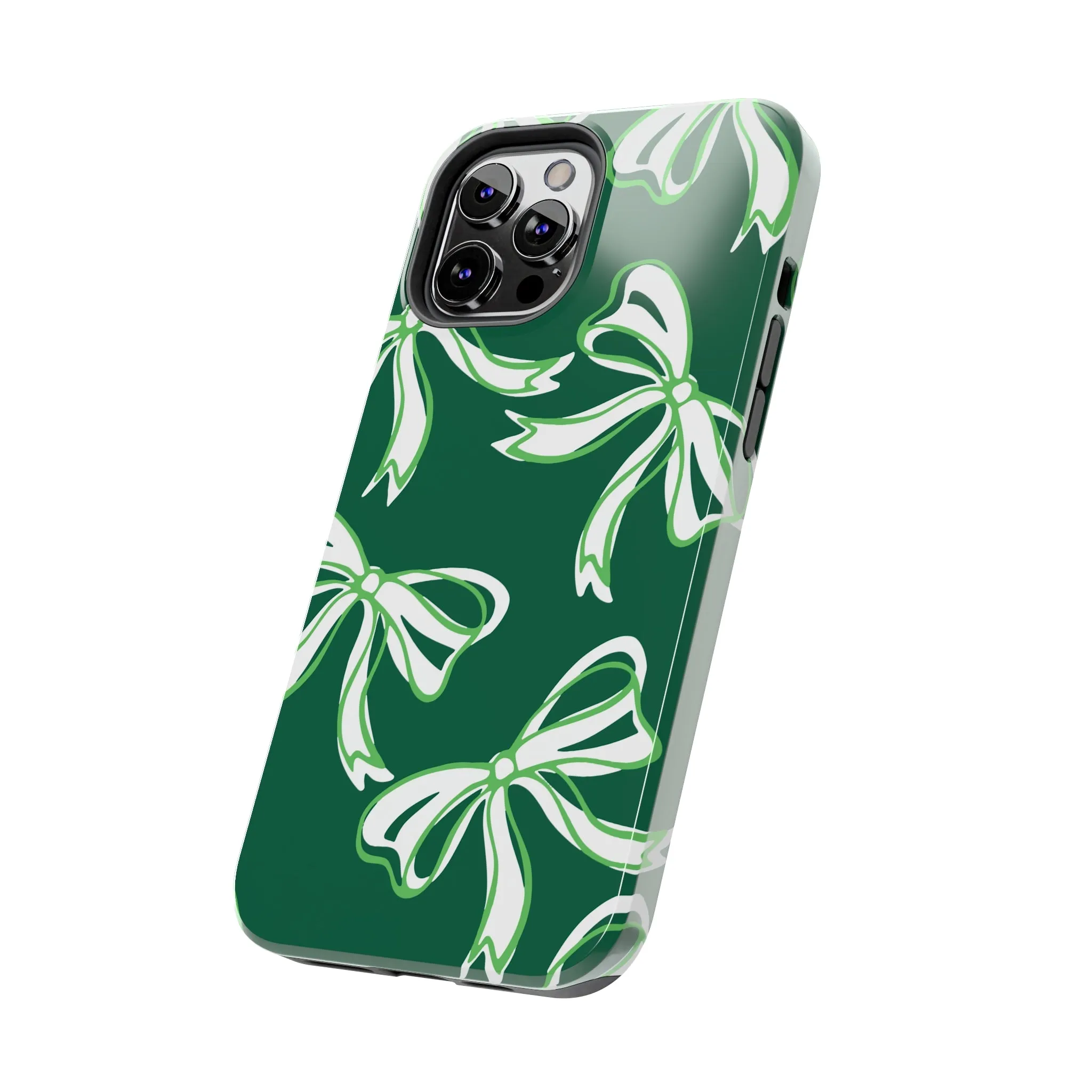 Trendy Bow Phone Case, Bow Phone Case, - Binghamton, BING, Bearcats, green and white