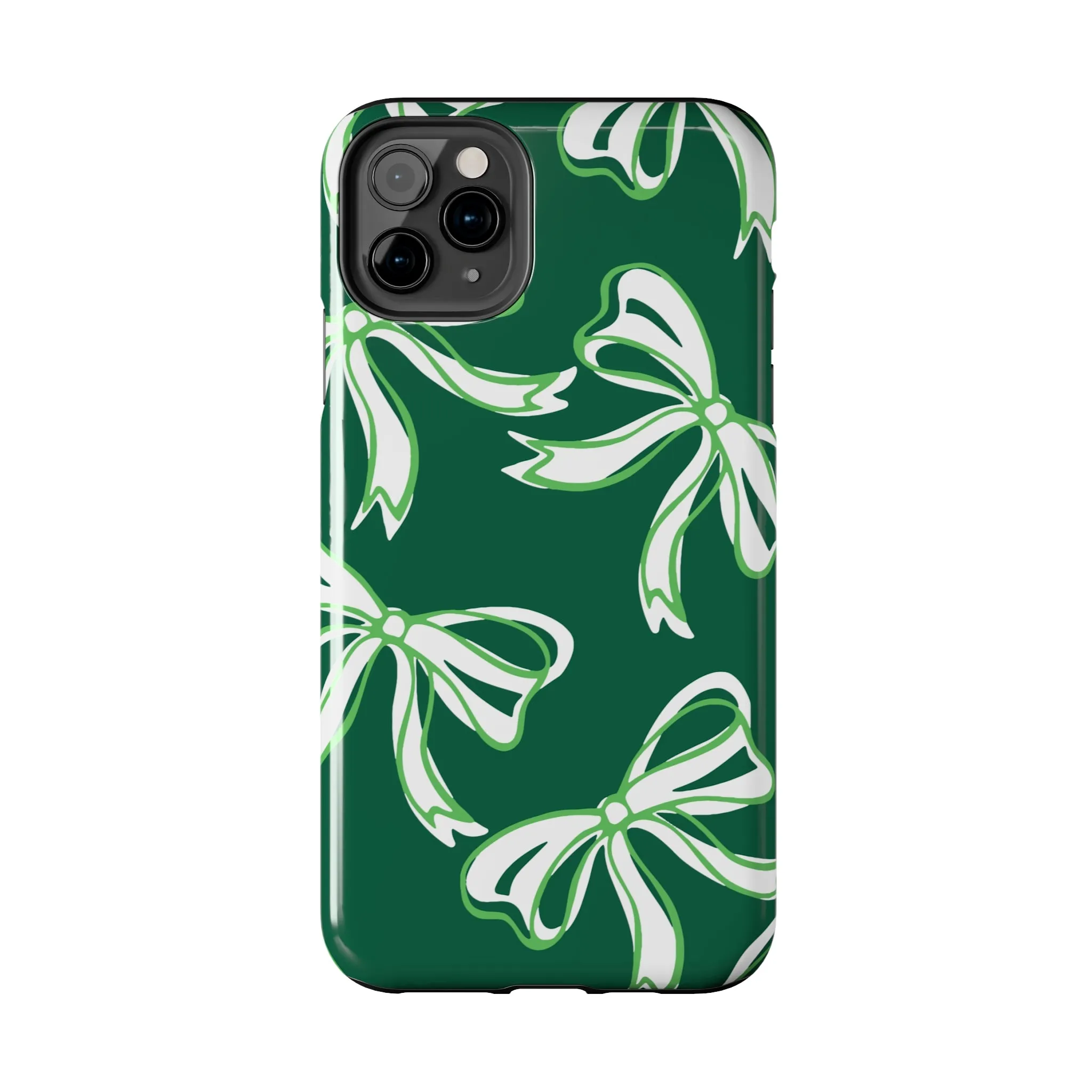 Trendy Bow Phone Case, Bow Phone Case, - Binghamton, BING, Bearcats, green and white