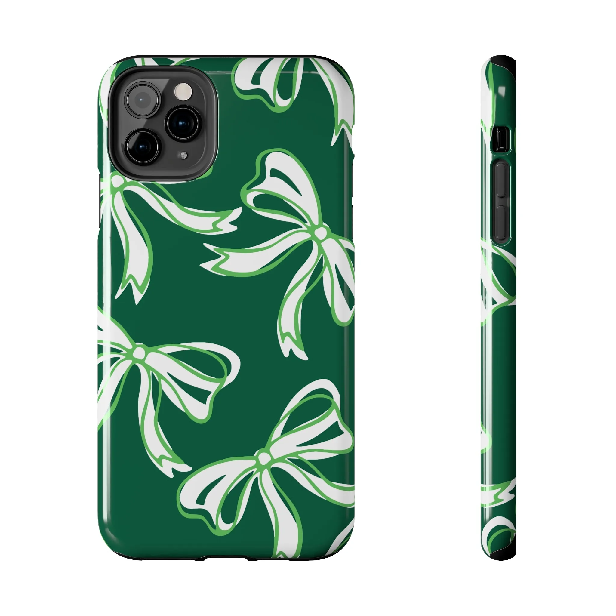 Trendy Bow Phone Case, Bow Phone Case, - Binghamton, BING, Bearcats, green and white