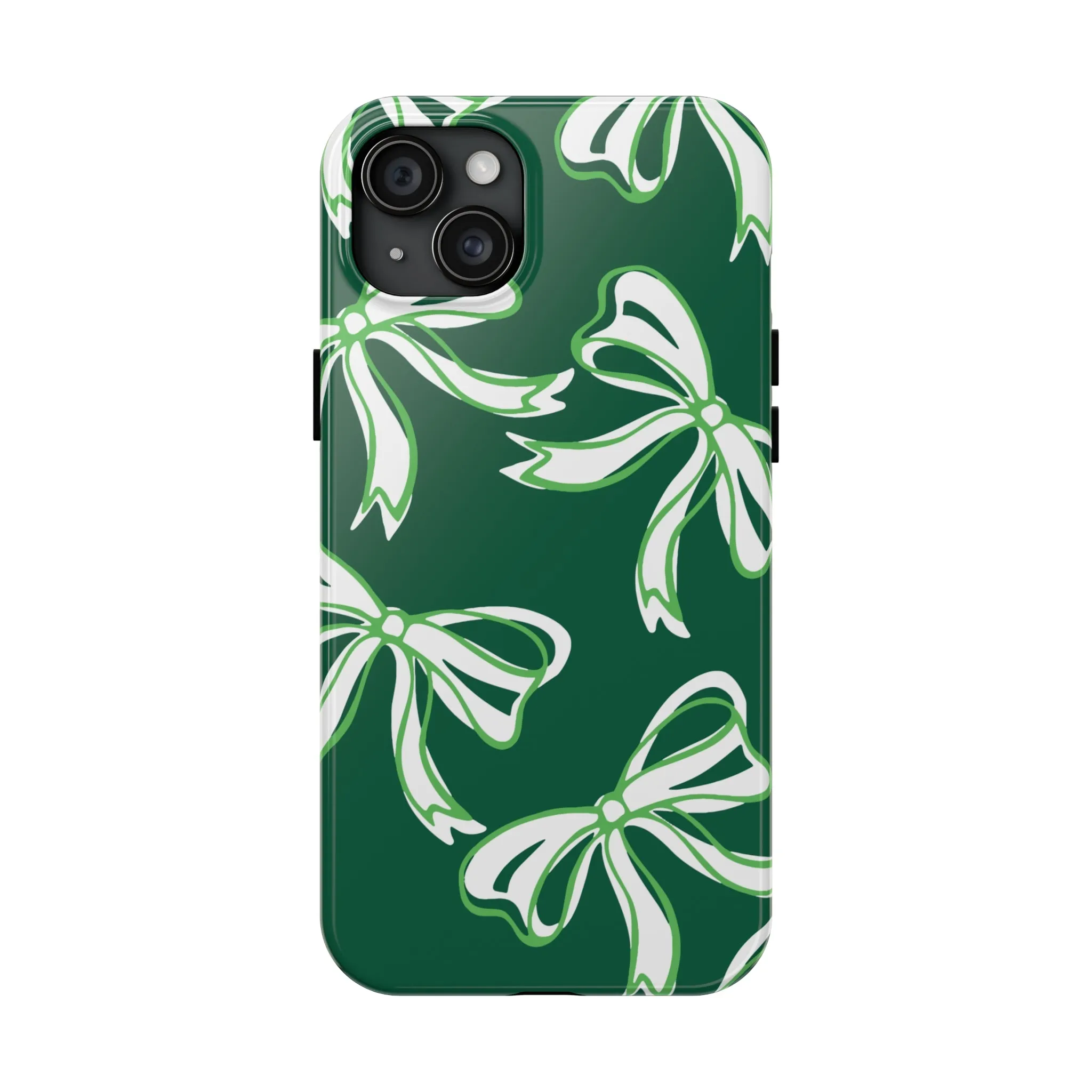 Trendy Bow Phone Case, Bow Phone Case, - Binghamton, BING, Bearcats, green and white