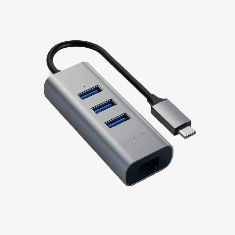 Type-C 2-in-1 3 Port USB 3.0 Hub & Ethernet