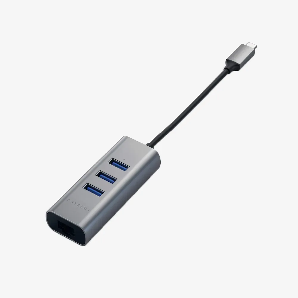 Type-C 2-in-1 3 Port USB 3.0 Hub & Ethernet