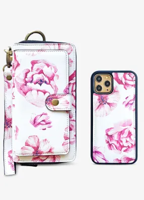 Ultimate Wristlet Phone Case in Pink Peonies