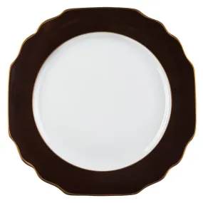 Ultra-White Georgian ColorSheen Chocolate - Gold Banding - Charger Plate