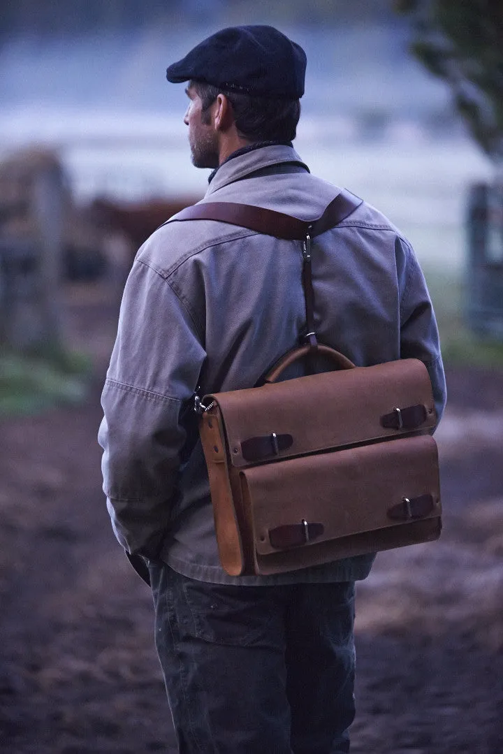 Urba briefcase messenger oiled bark brown