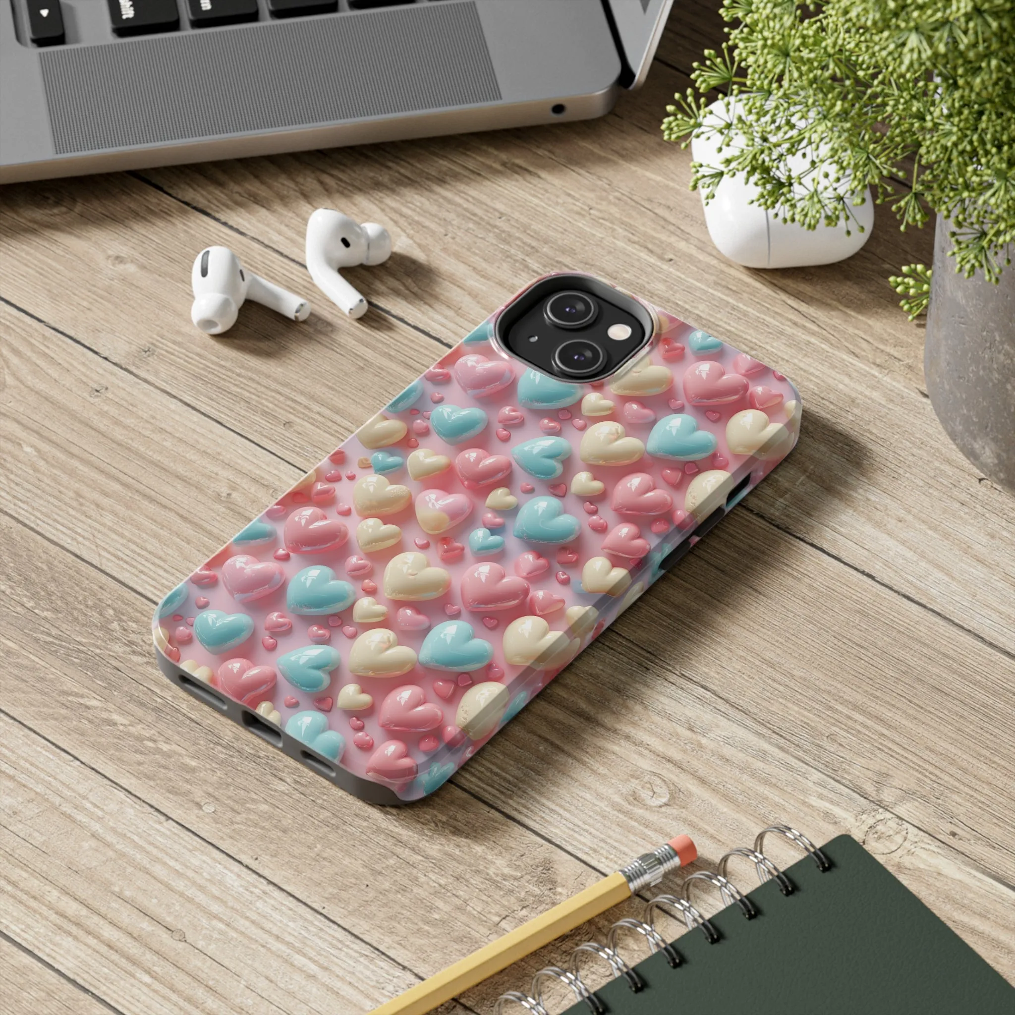 Valentine's Candy Hearts Pattern Design Tough Phone Case compatible with a large variety of iPhone models, Gift, Phone Case