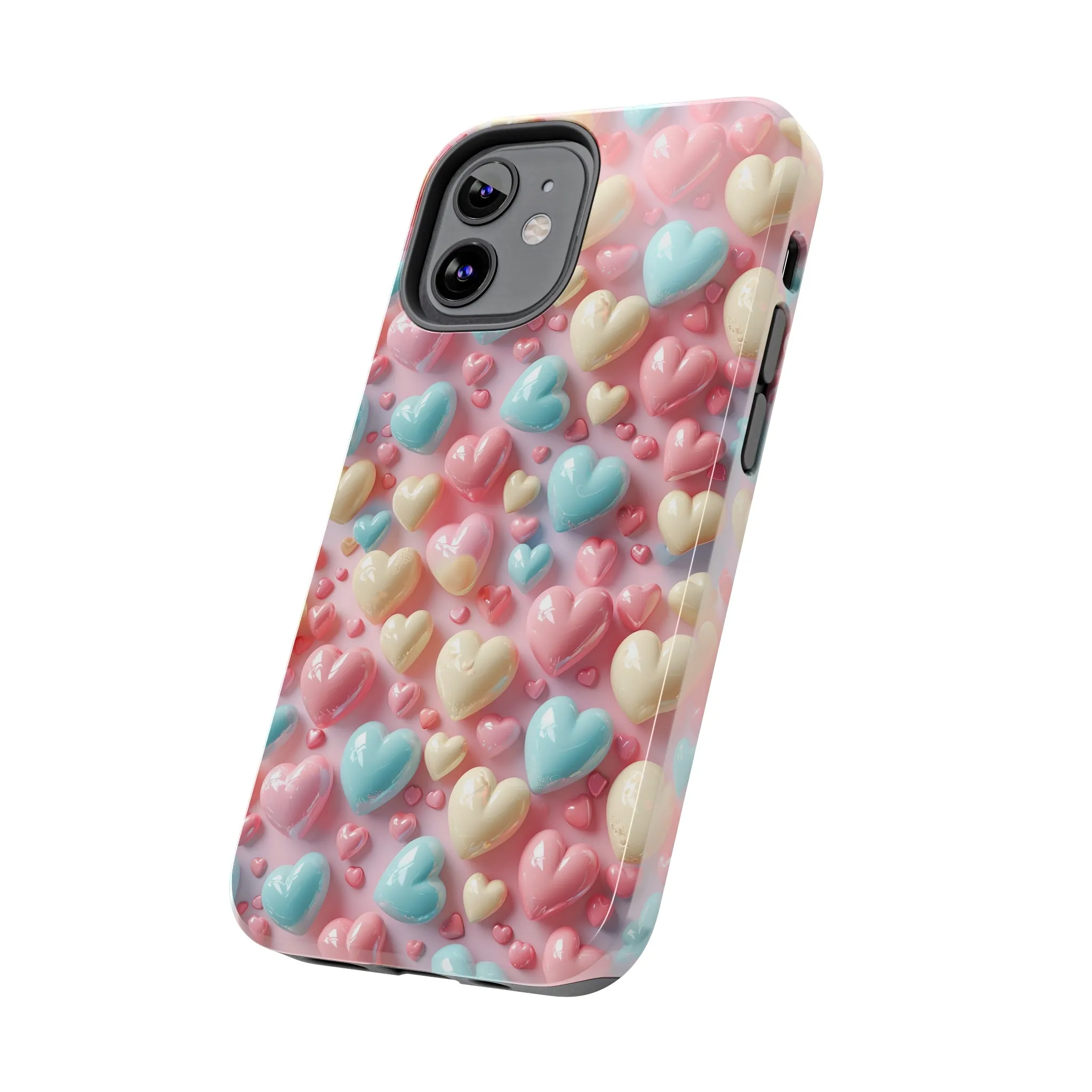 Valentine's Candy Hearts Pattern Design Tough Phone Case compatible with a large variety of iPhone models, Gift, Phone Case