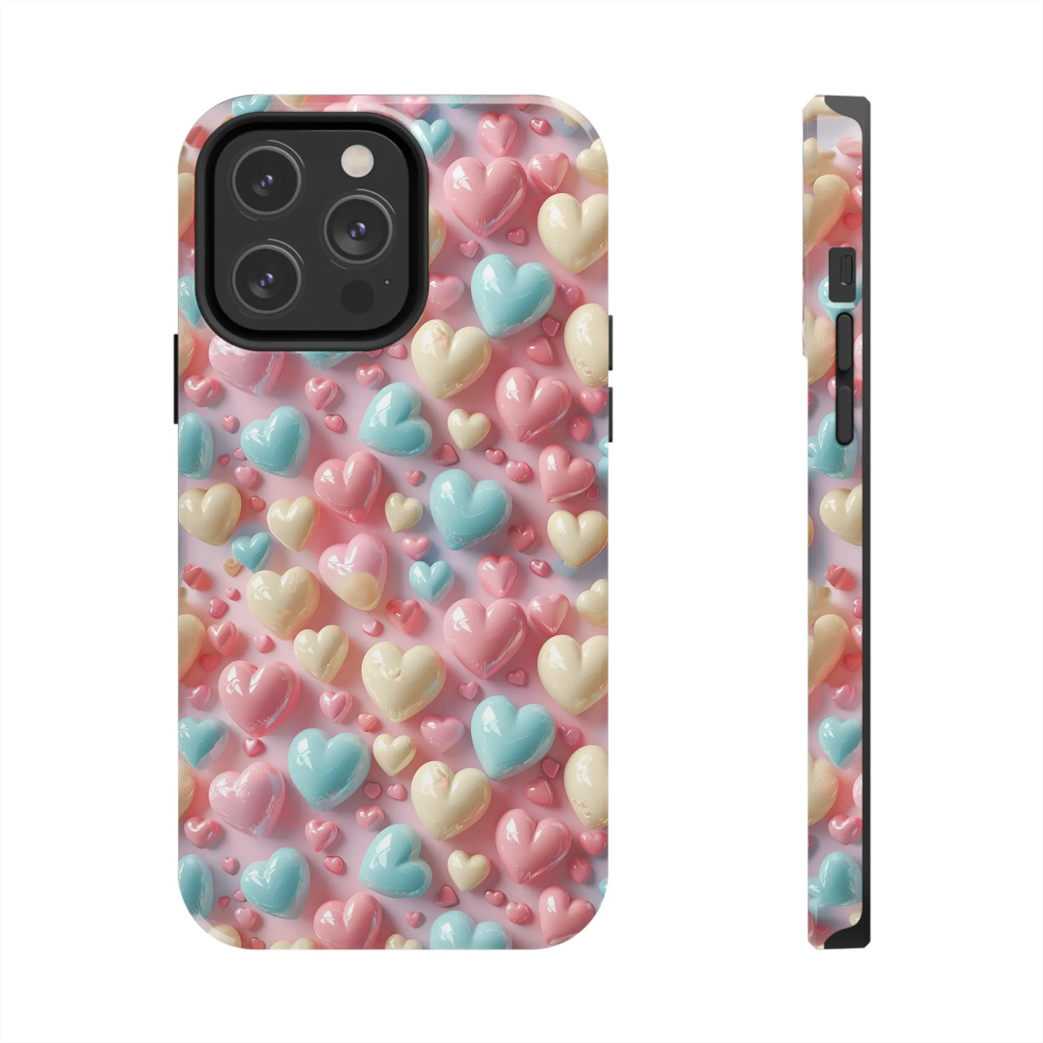 Valentine's Candy Hearts Pattern Design Tough Phone Case compatible with a large variety of iPhone models, Gift, Phone Case