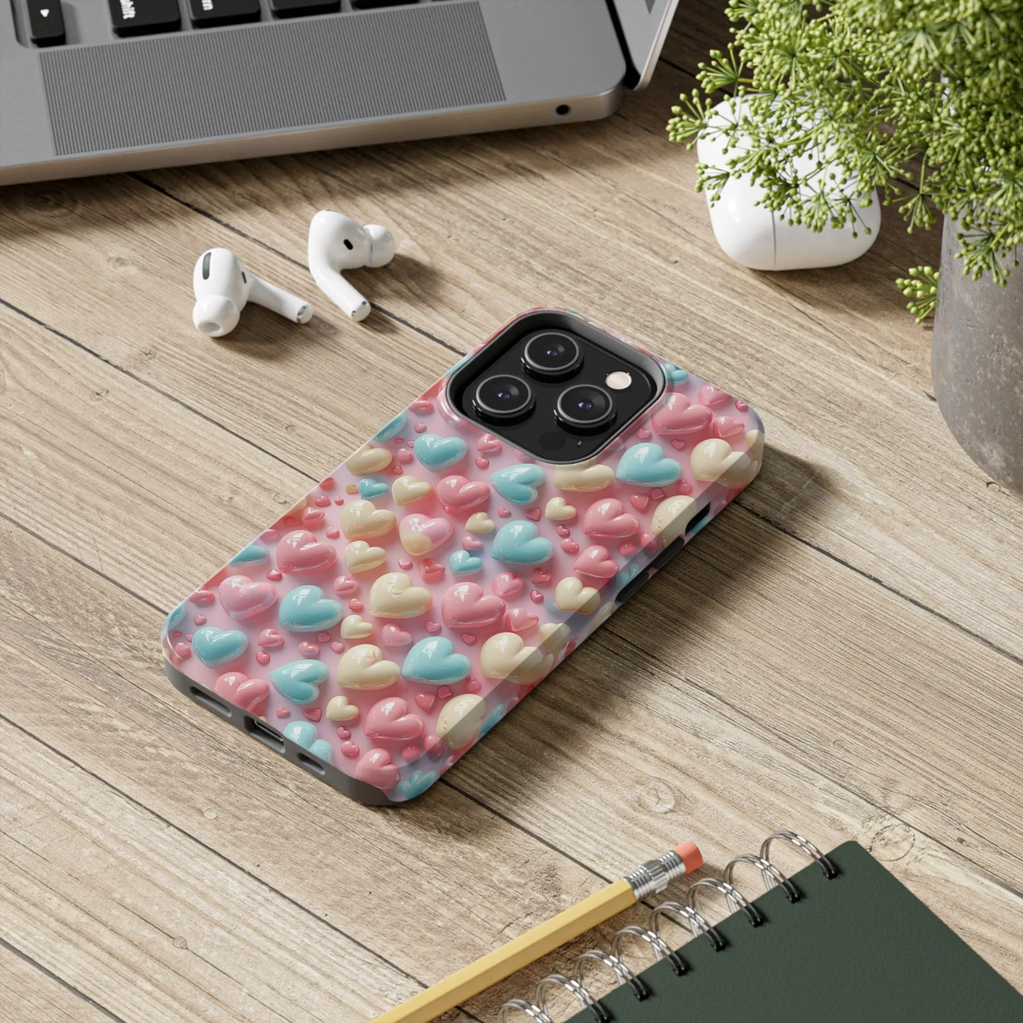 Valentine's Candy Hearts Pattern Design Tough Phone Case compatible with a large variety of iPhone models, Gift, Phone Case