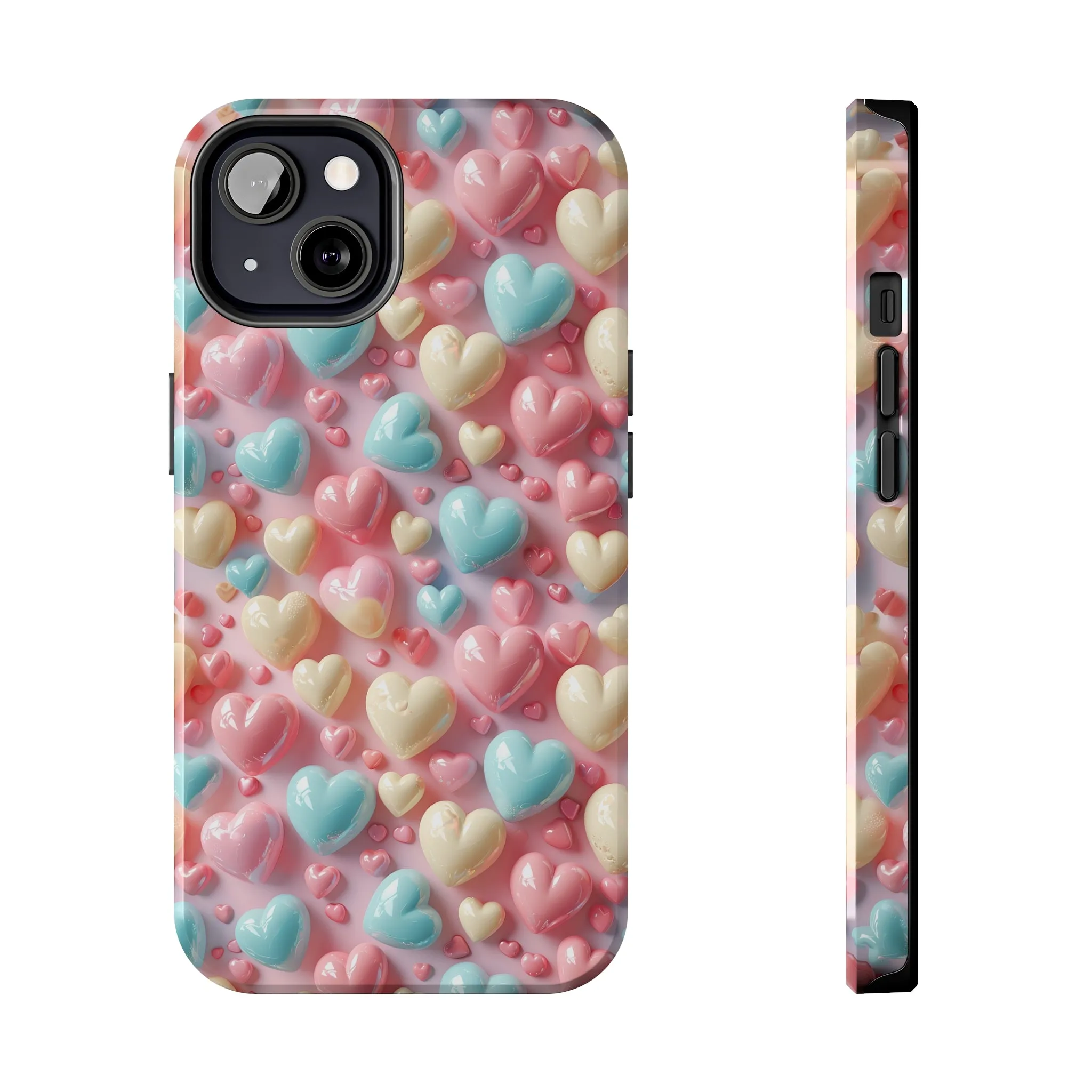 Valentine's Candy Hearts Pattern Design Tough Phone Case compatible with a large variety of iPhone models, Gift, Phone Case