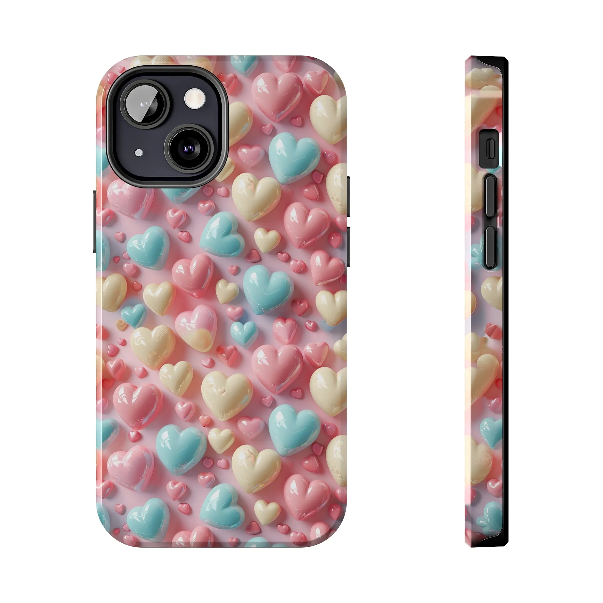 Valentine's Candy Hearts Pattern Design Tough Phone Case compatible with a large variety of iPhone models, Gift, Phone Case