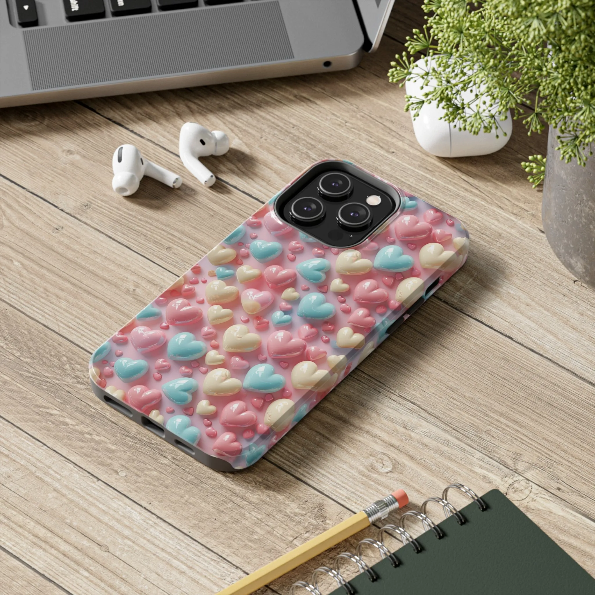 Valentine's Candy Hearts Pattern Design Tough Phone Case compatible with a large variety of iPhone models, Gift, Phone Case