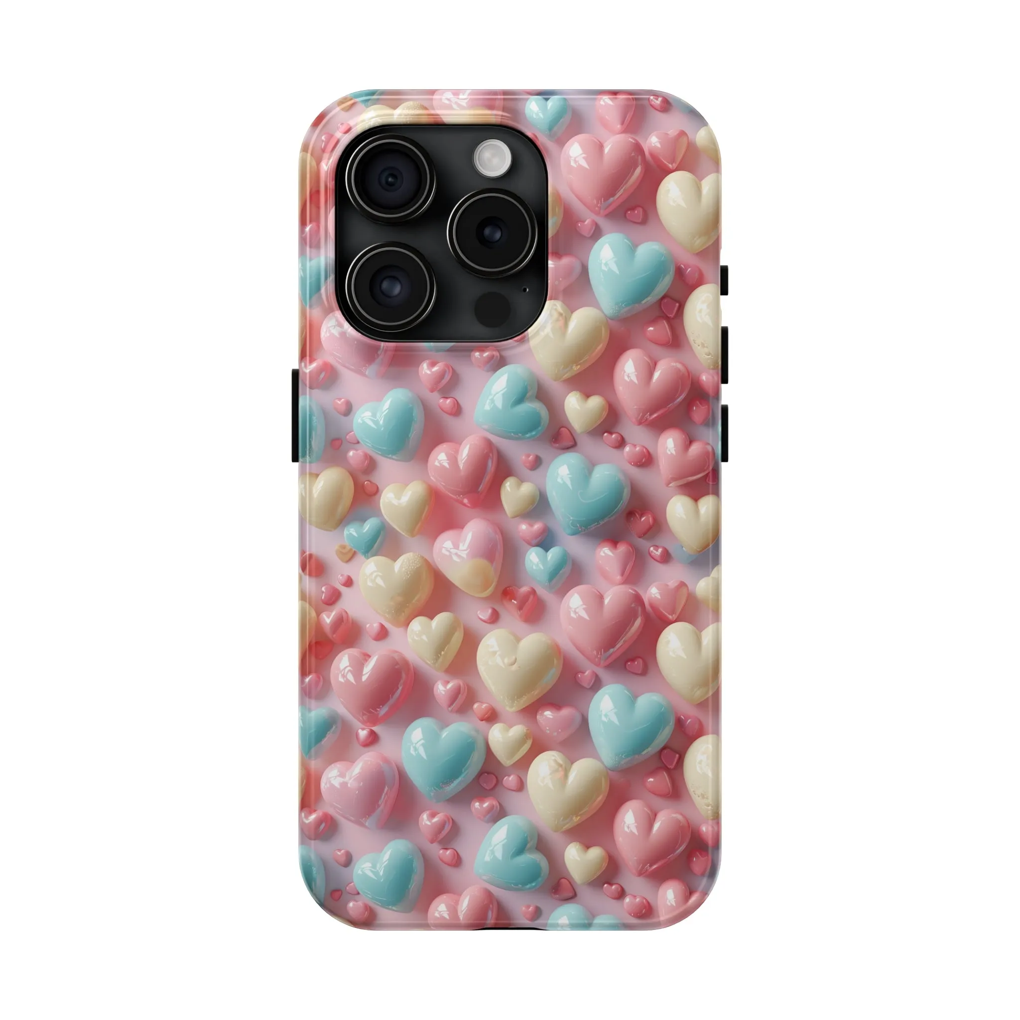 Valentine's Candy Hearts Pattern Design Tough Phone Case compatible with a large variety of iPhone models, Gift, Phone Case