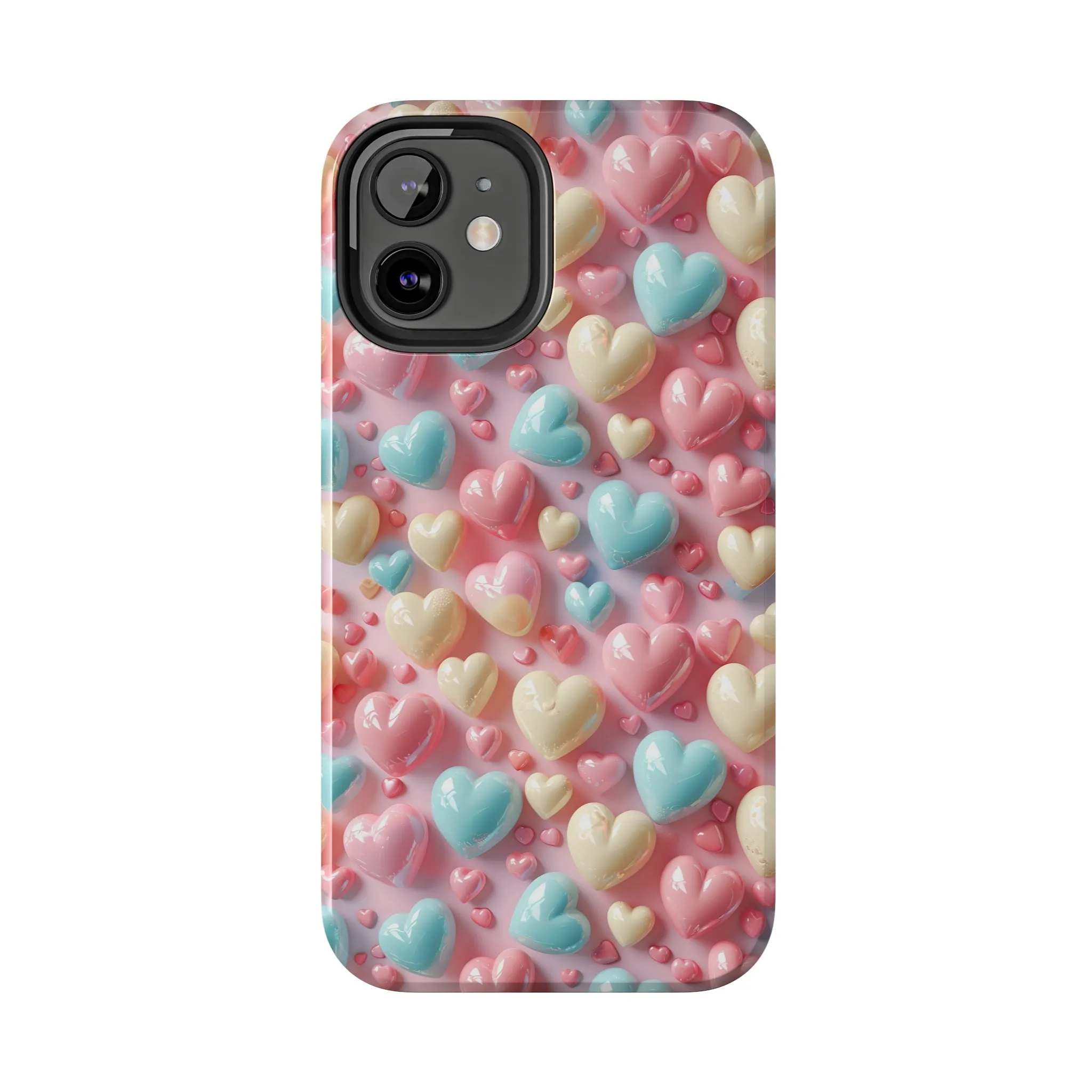 Valentine's Candy Hearts Pattern Design Tough Phone Case compatible with a large variety of iPhone models, Gift, Phone Case