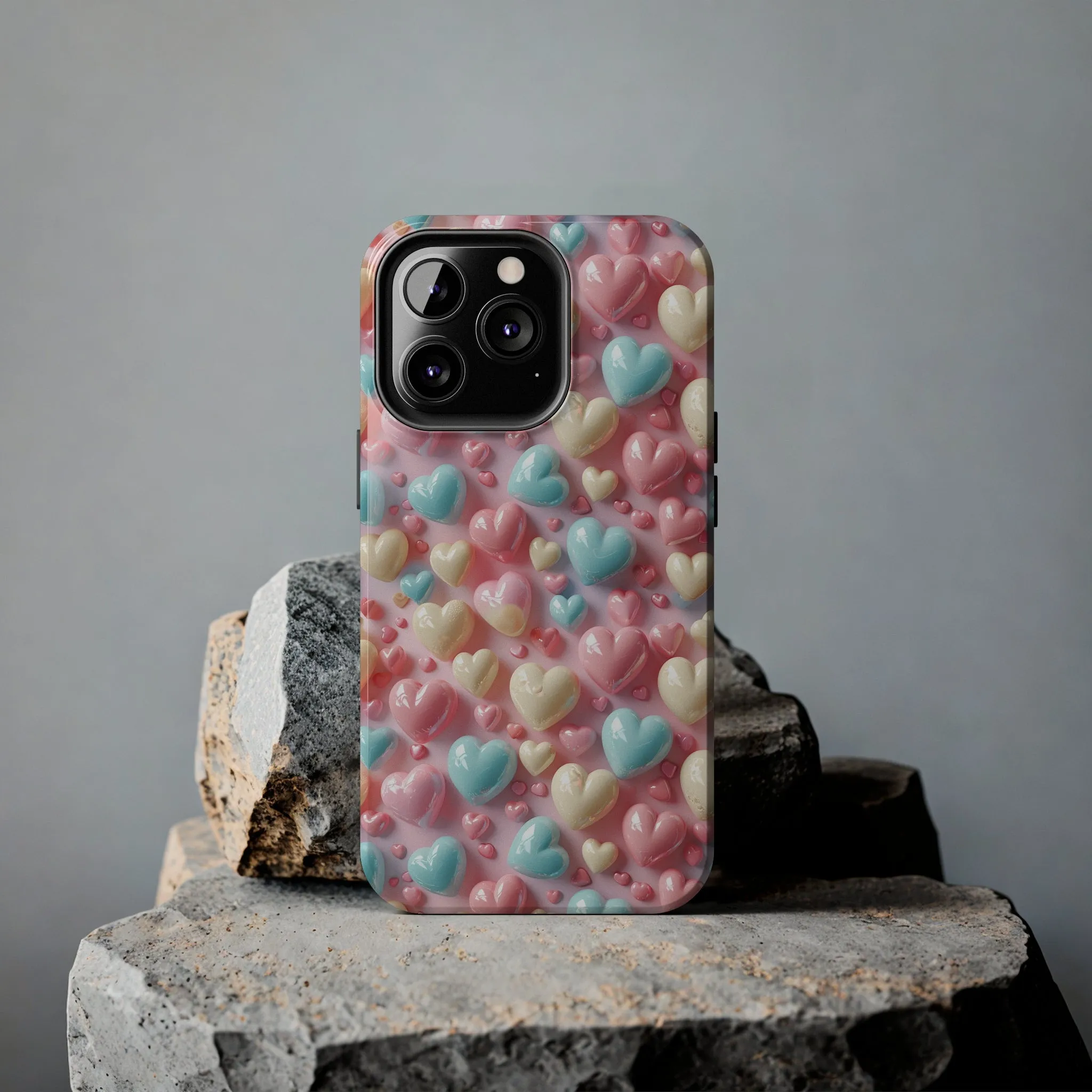 Valentine's Candy Hearts Pattern Design Tough Phone Case compatible with a large variety of iPhone models, Gift, Phone Case