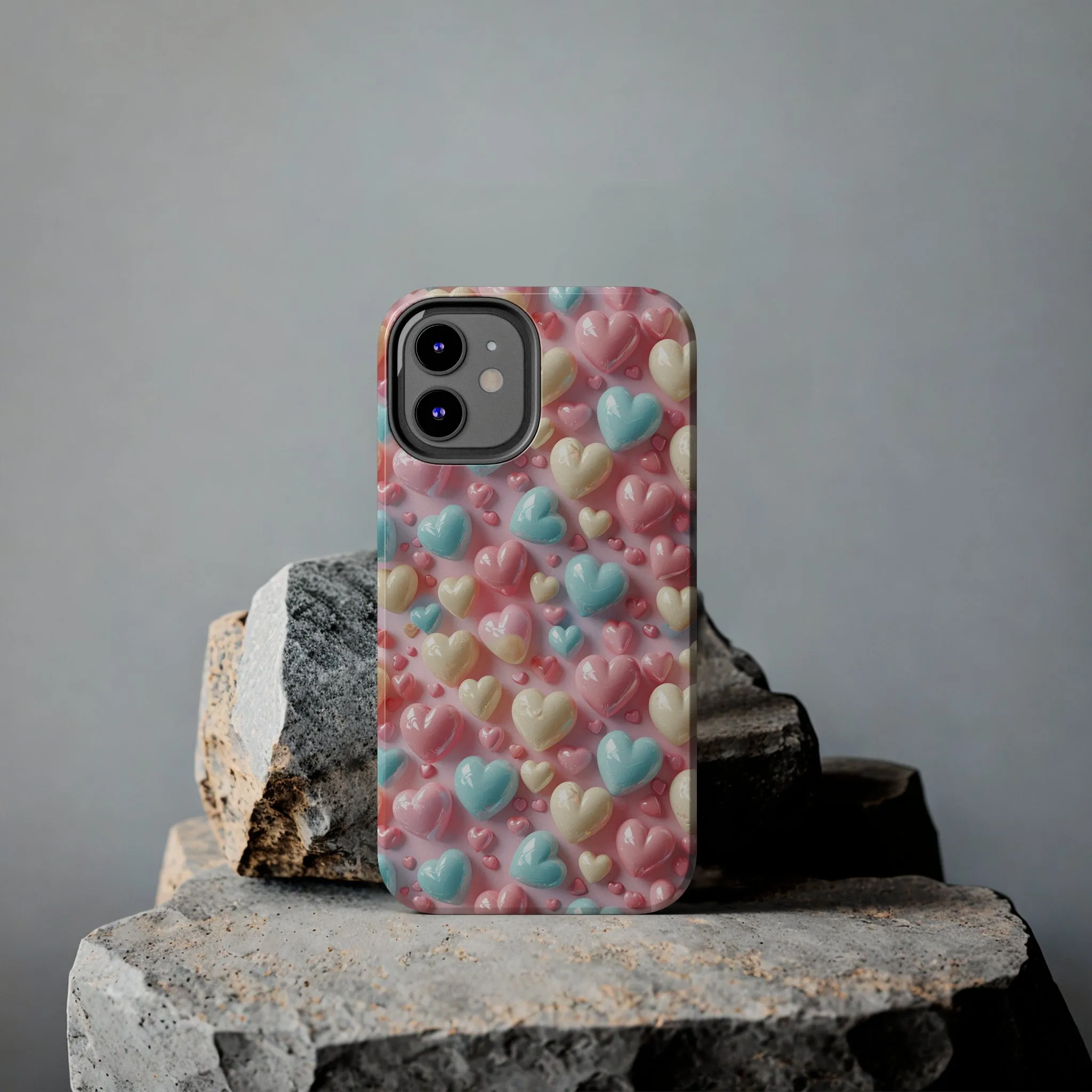 Valentine's Candy Hearts Pattern Design Tough Phone Case compatible with a large variety of iPhone models, Gift, Phone Case