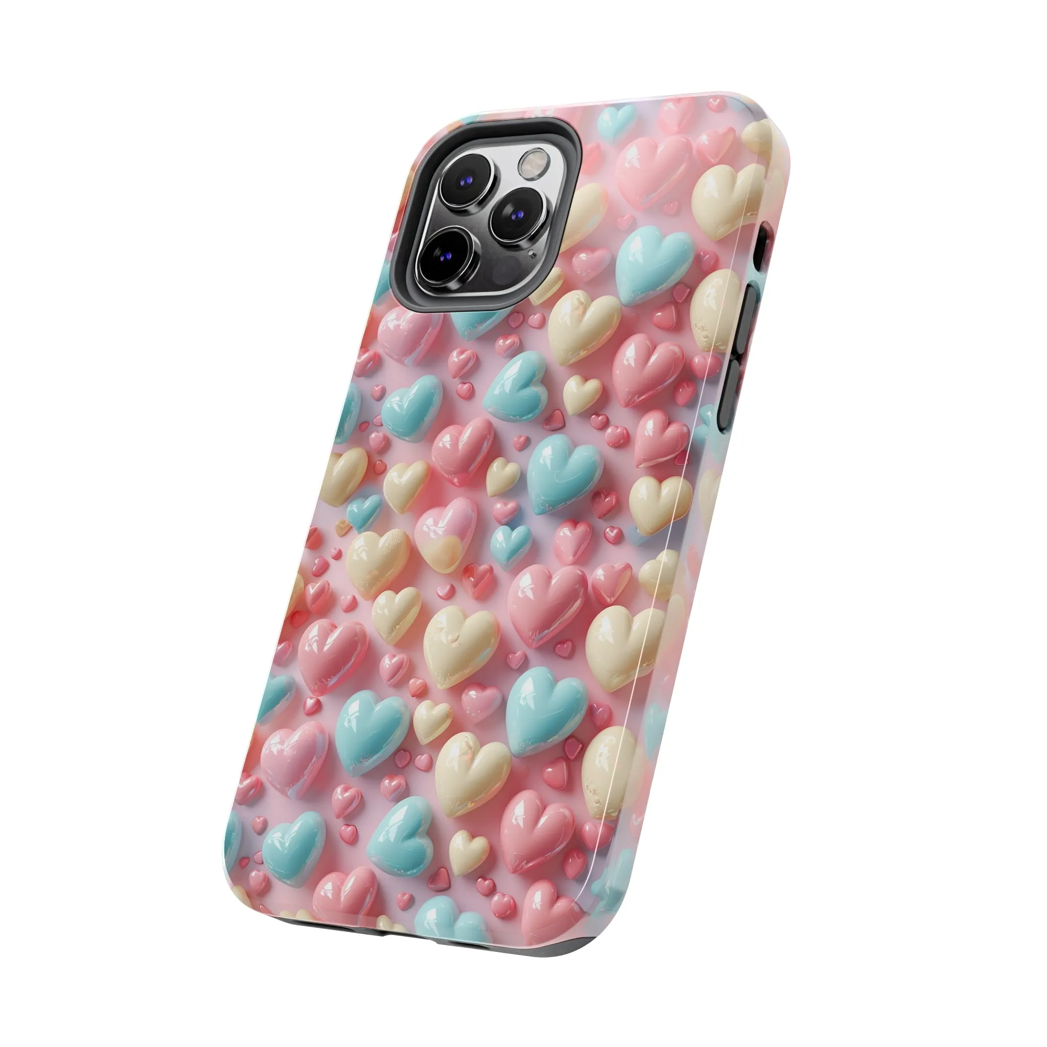 Valentine's Candy Hearts Pattern Design Tough Phone Case compatible with a large variety of iPhone models, Gift, Phone Case