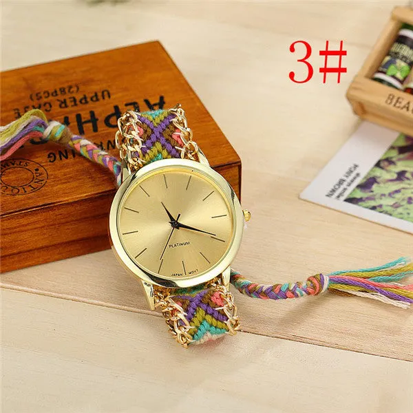 Vansvar Fashion Braided Friendship Bracelet Geneva Watches Hand Made Women Quartz Watches Relogio Mujer Drop Shipping 1165