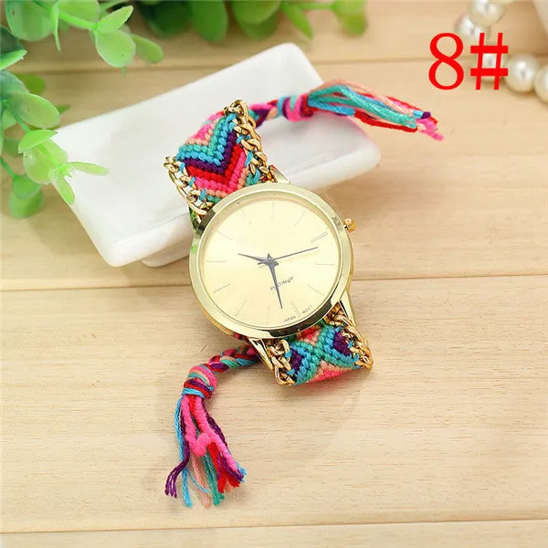 Vansvar Fashion Braided Friendship Bracelet Geneva Watches Hand Made Women Quartz Watches Relogio Mujer Drop Shipping 1165