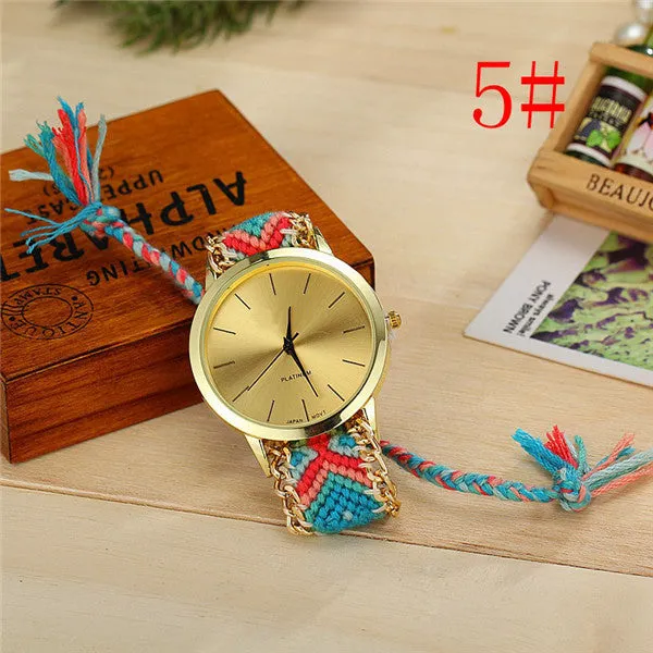 Vansvar Fashion Braided Friendship Bracelet Geneva Watches Hand Made Women Quartz Watches Relogio Mujer Drop Shipping 1165