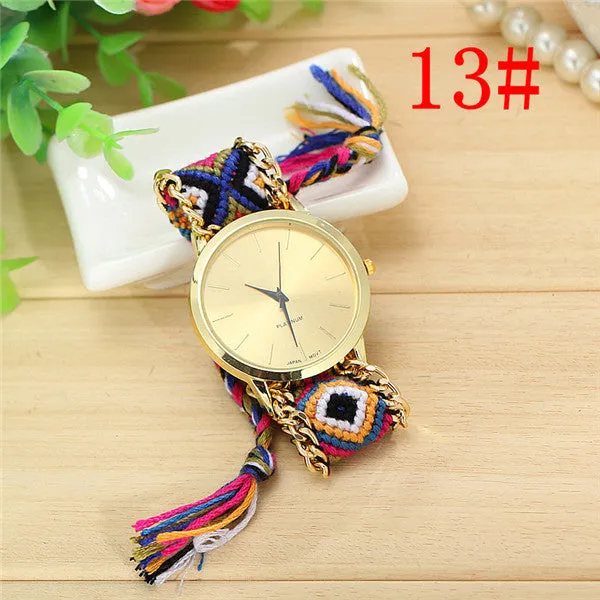 Vansvar Fashion Braided Friendship Bracelet Geneva Watches Hand Made Women Quartz Watches Relogio Mujer Drop Shipping 1165