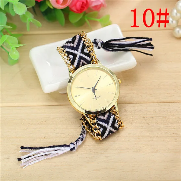 Vansvar Fashion Braided Friendship Bracelet Geneva Watches Hand Made Women Quartz Watches Relogio Mujer Drop Shipping 1165