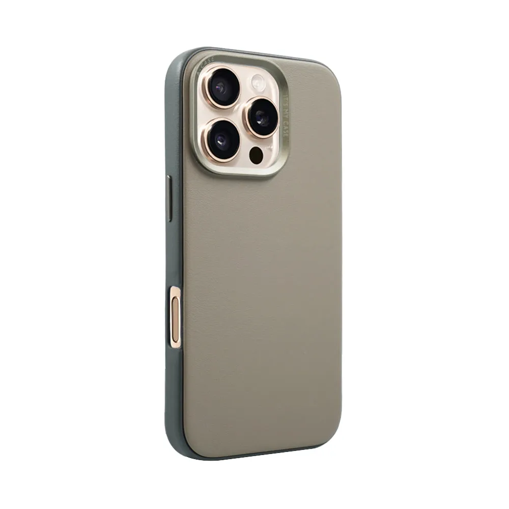 Vegan Leather Case For iPhone 16 Series - Beige