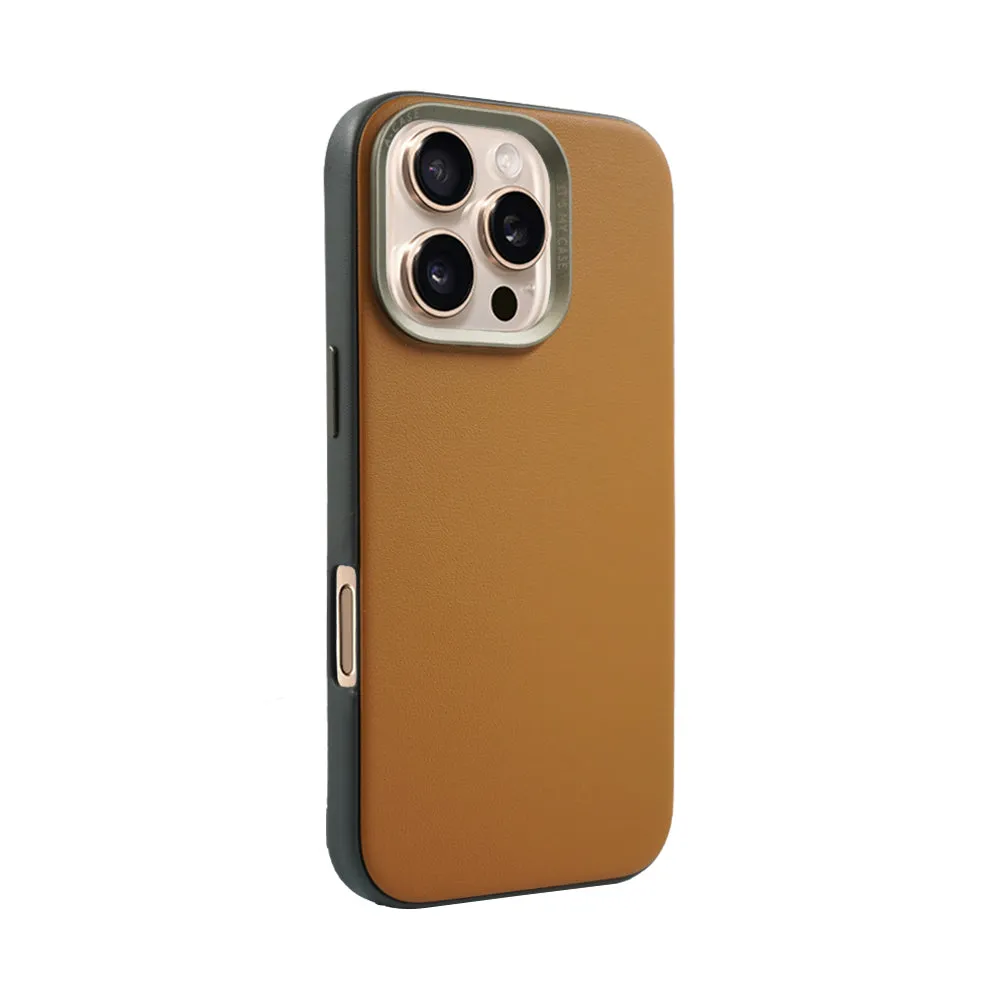 Vegan Leather Case For iPhone 16 Series - Beige