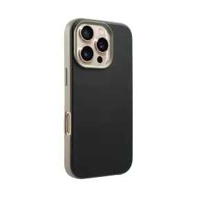 Vegan Leather Case For iPhone 16 Series - Black