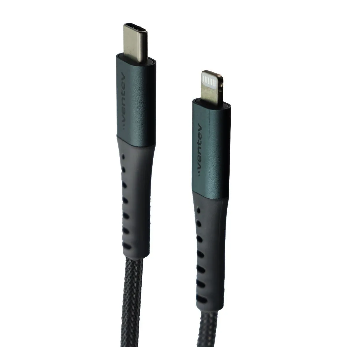 Ventev ChargeSync (10ft) USB-C to Lightning 8-Pin Cable for iPhones - Steel