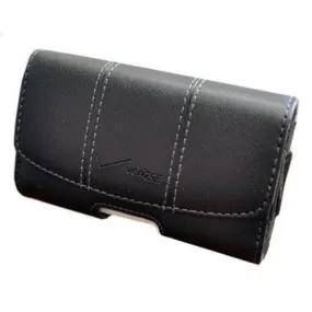 Verizon Universal Leather Pouch with Rotating Clip - Black (UNIPDASDPCH3)