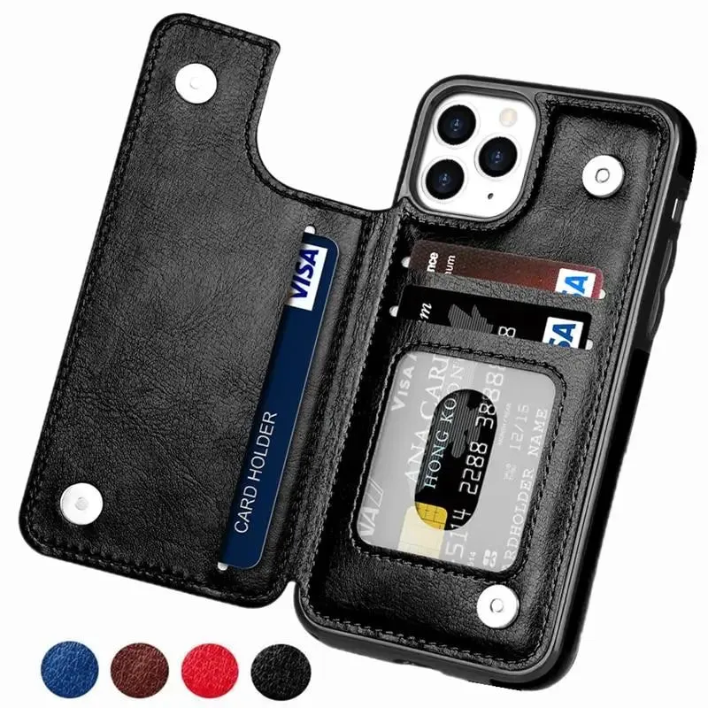 Vistor Leather Flip Wallet Case For iPhone 11, 12 & 13 Series