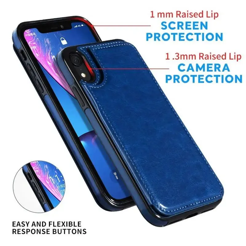 Vistor Leather Flip Wallet Case For iPhone 11, 12 & 13 Series