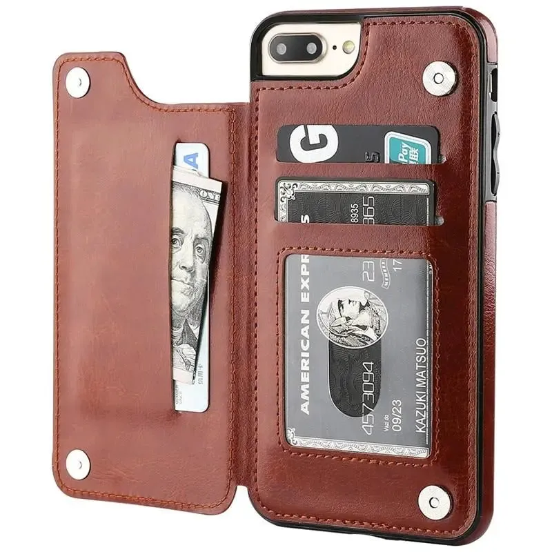 Vistor Leather Flip Wallet Case For iPhone 11, 12 & 13 Series