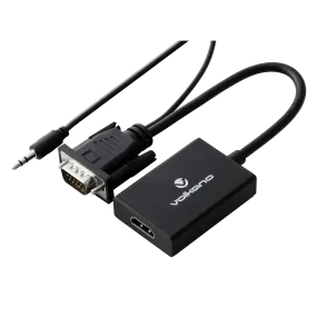 Volkano Append series VGA male to HDMI female converter, 10cm cable, with Sound